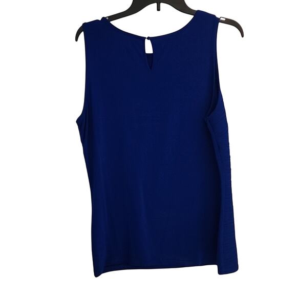 INC Blue Ribbed Top with Back Button/Keyhole, XL - Picture 5 of 5